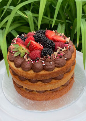 Gâteau nude - vanille chocolat et fruits - Les Ah! de Line