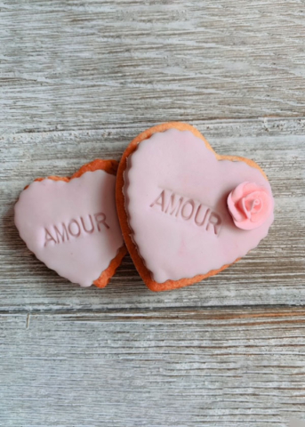 Biscuits imprimés coeur grand format - Les Ah! de Line