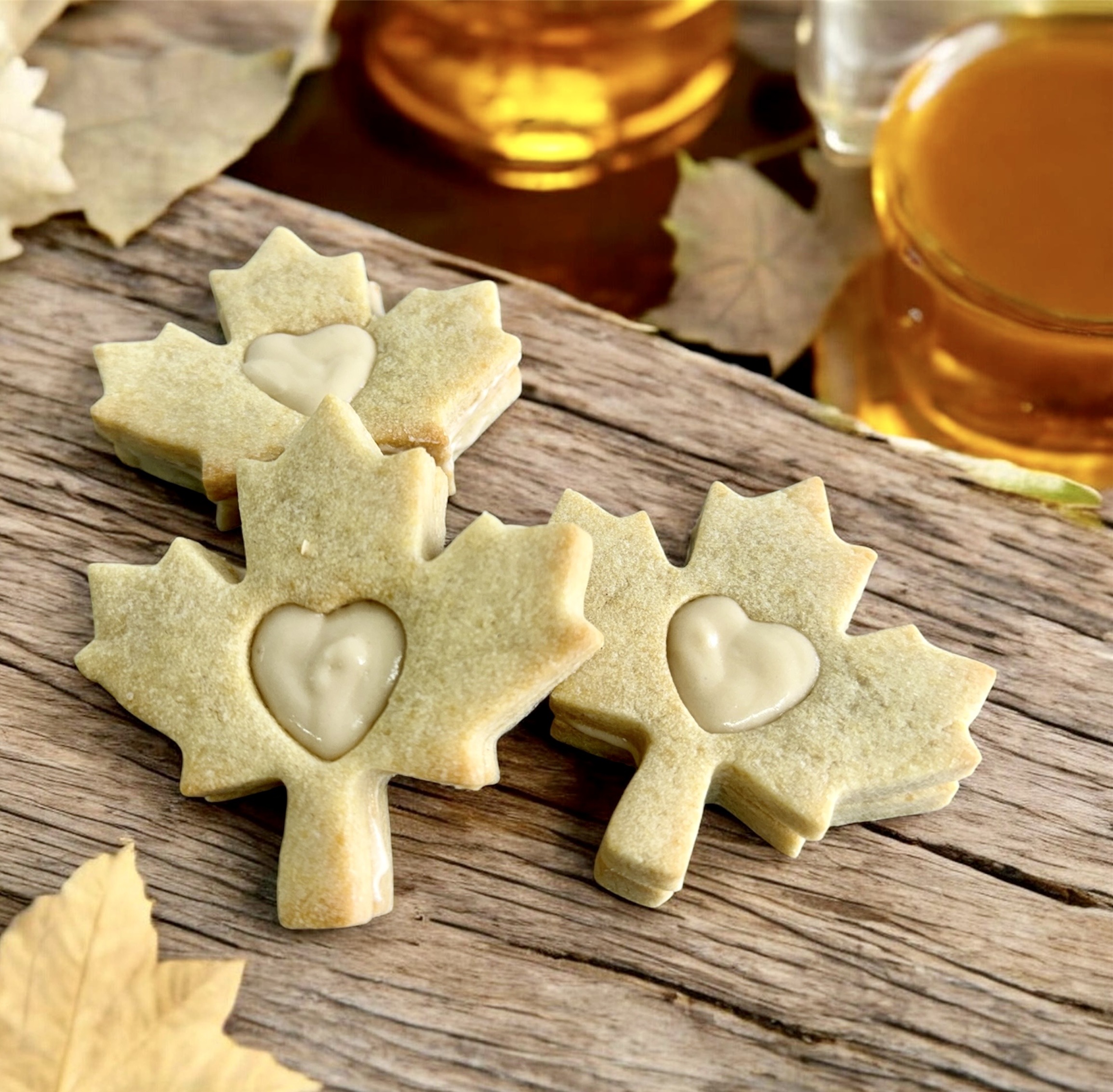 Biscuits doubles fourrĂ©s au beurre dâĂ©rable artisanaux